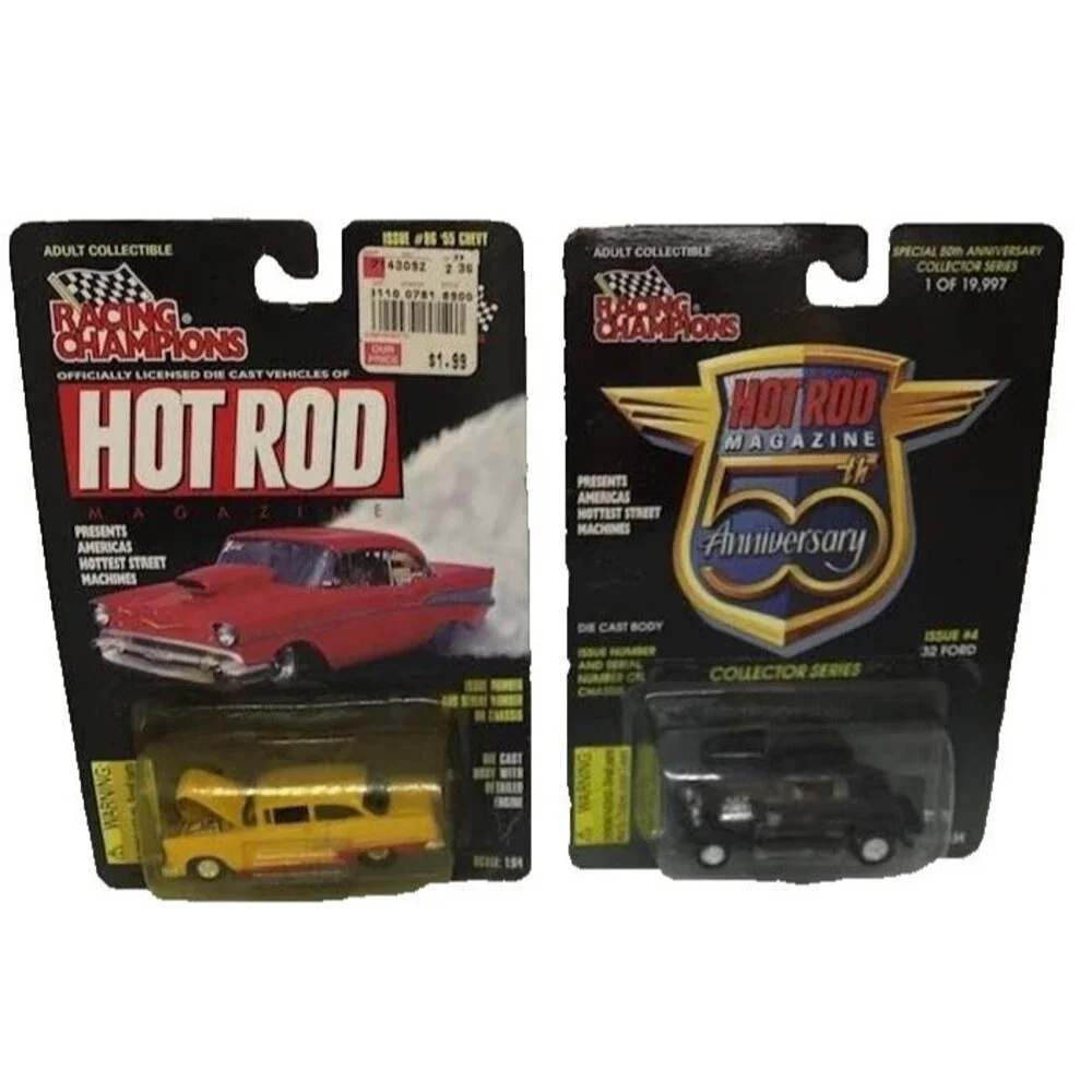 Racing Champions Hot Rod '32 Ford '55 Chevy Die Cast Cars Lot 2 Collectible